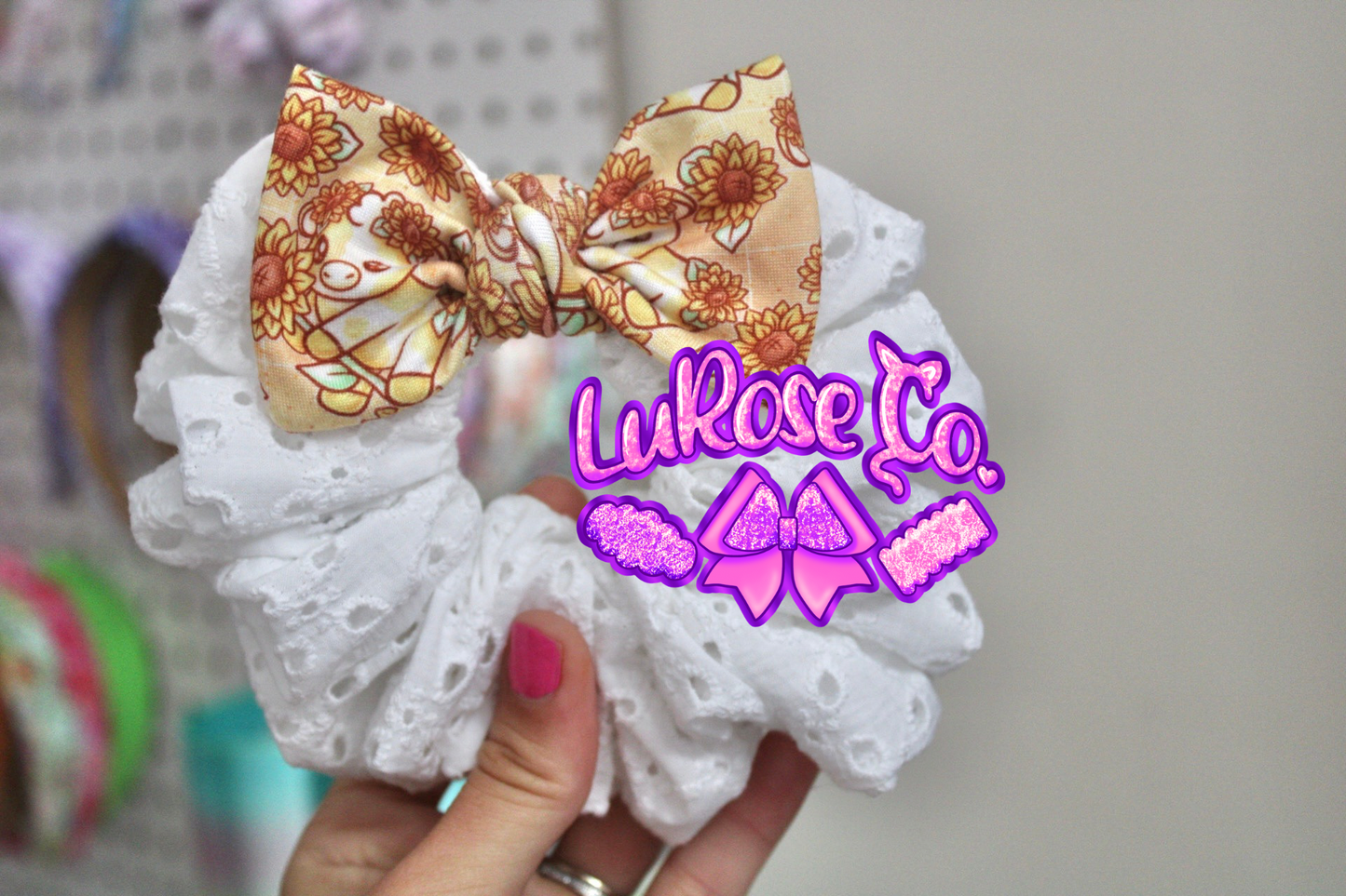 Monday mystery eyelet bow scrunchie