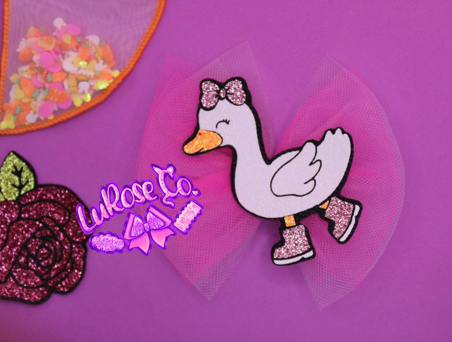 Rain boots goose tulle bow