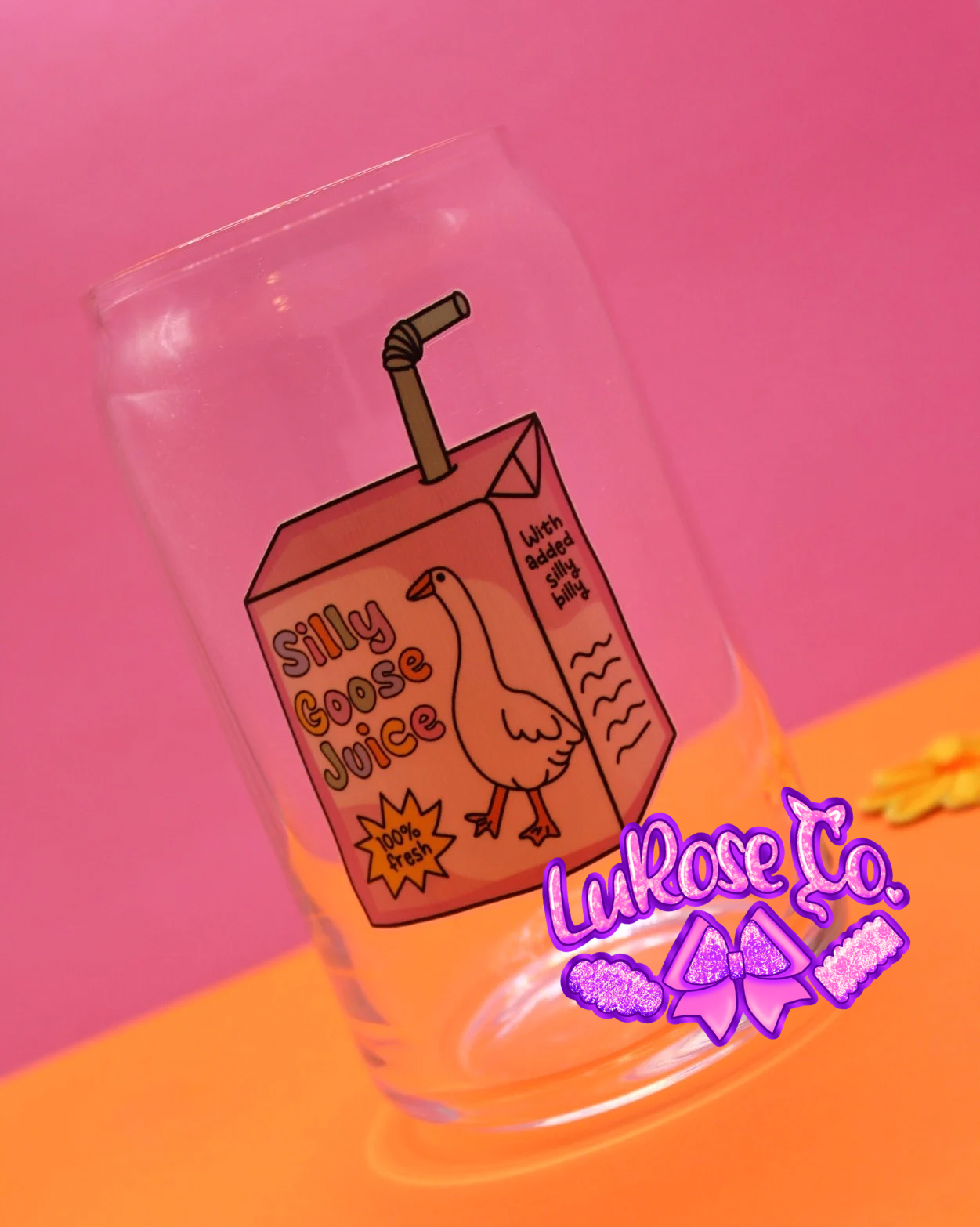 silly goose juice glass cup
