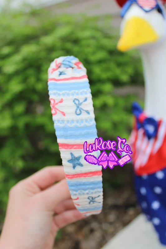 waved independence day knotted headband