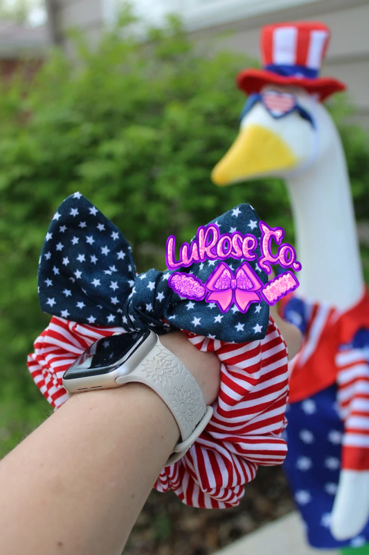 Stars & stripes bow scrunchie