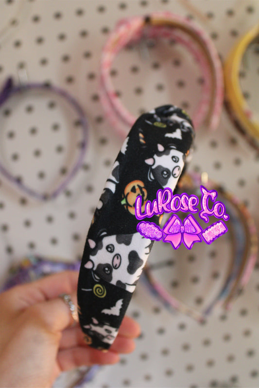 Halloween cows knotted headband