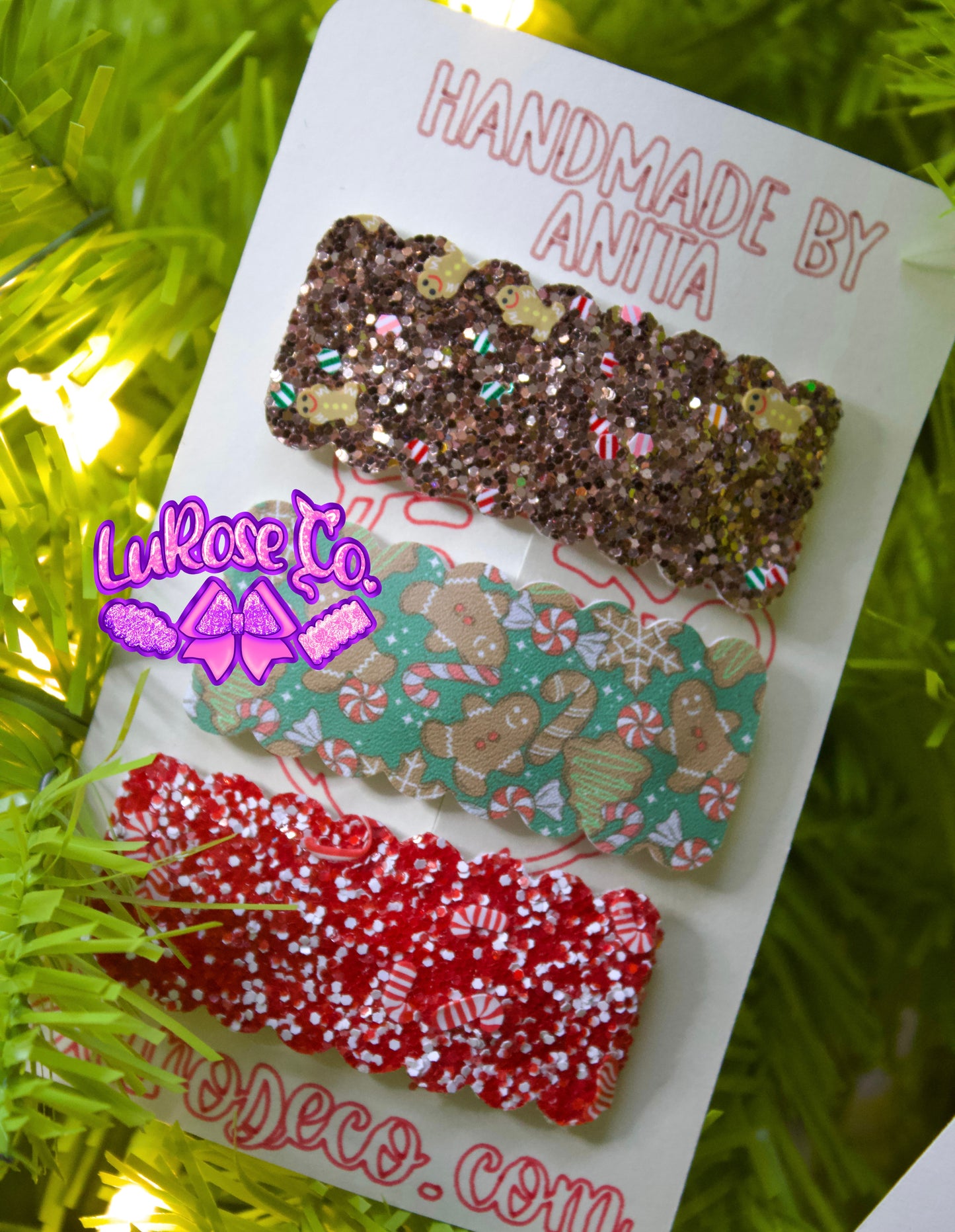 Gingerbread man trio snap clip set