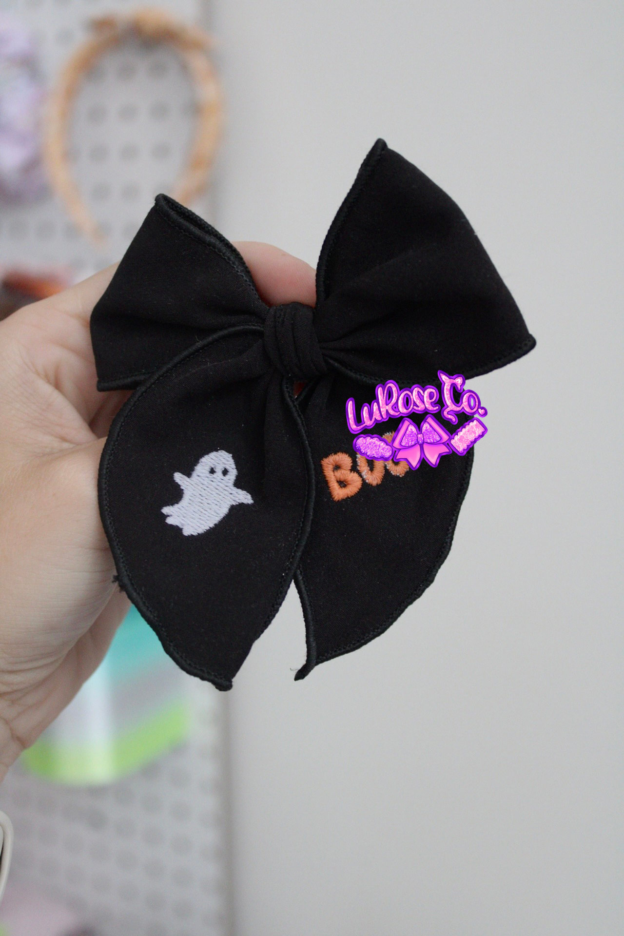 mini embroidery sailor boo bow