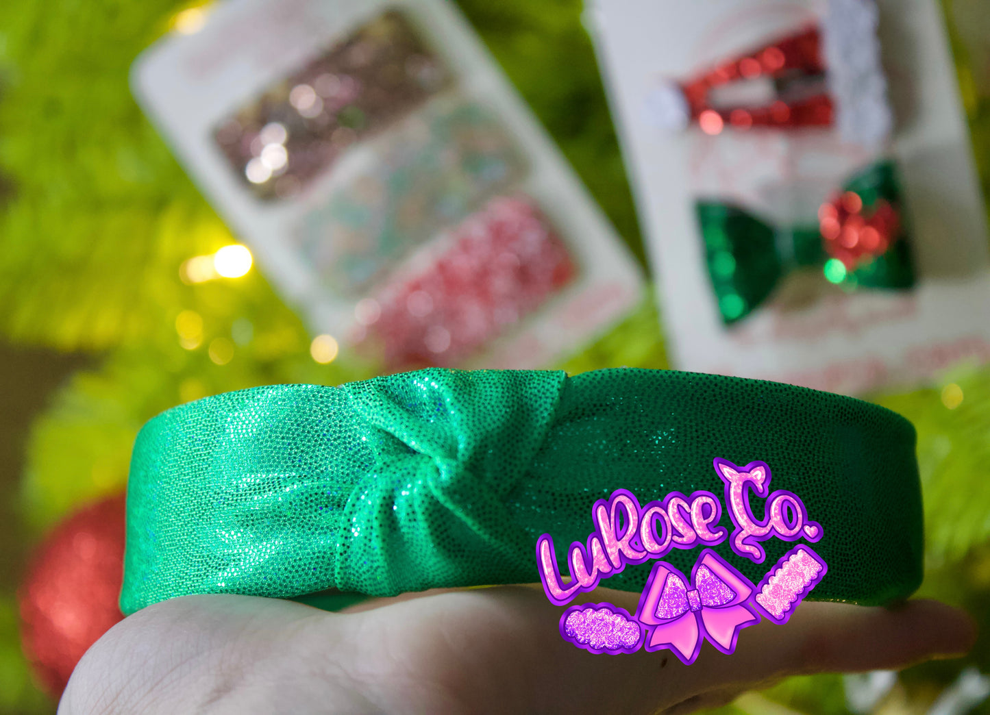 Green holo knotted headband