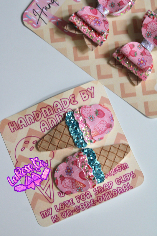 strawberry ice cream snap clip duo