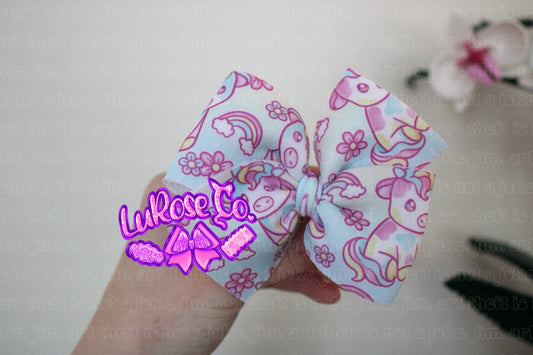 Unicow small pinwheel bow 4in
