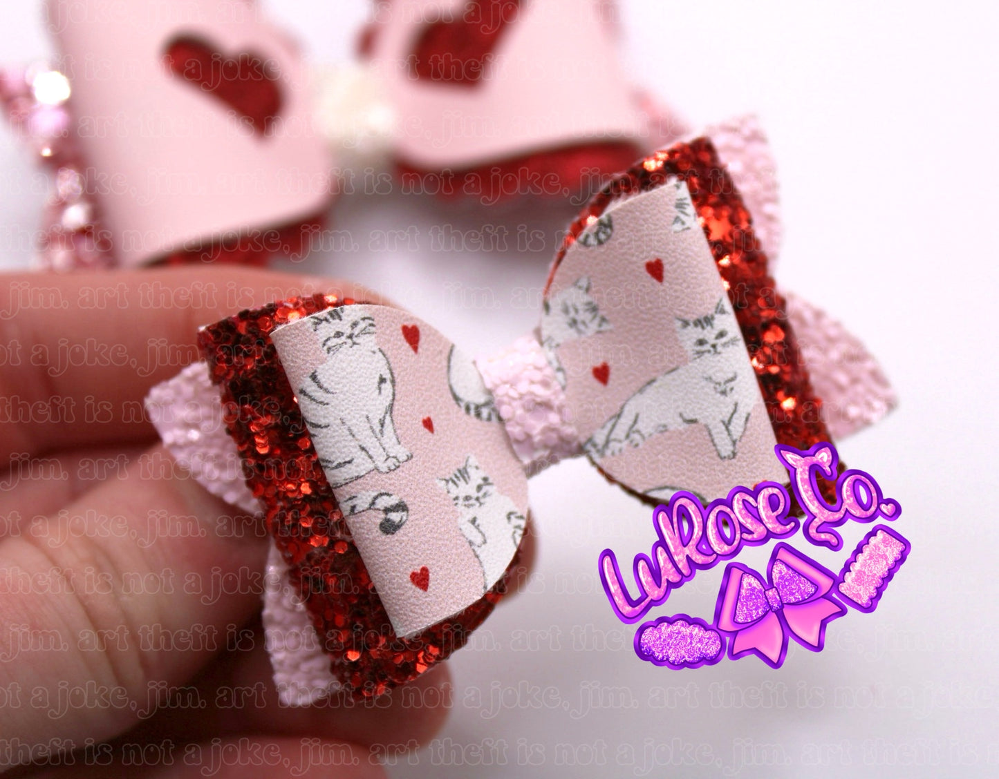 Kitty valentine double stack bow