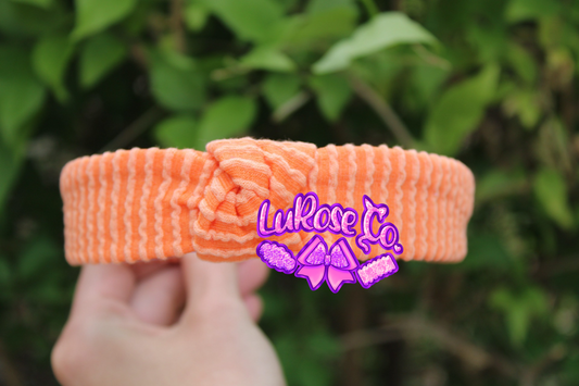 waved orange knotted headband