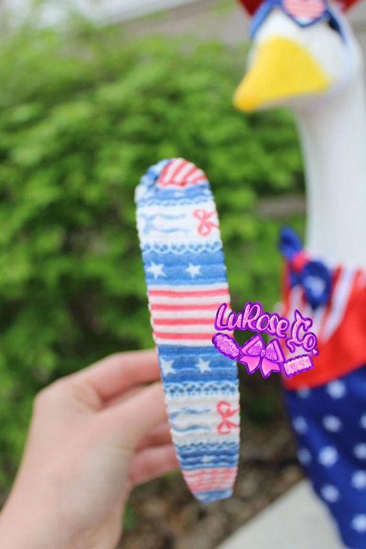 waved fourth July knotted headband