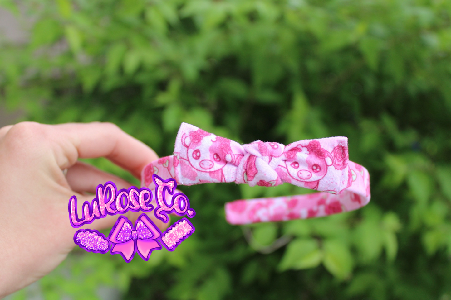 roses cow simple bow headband