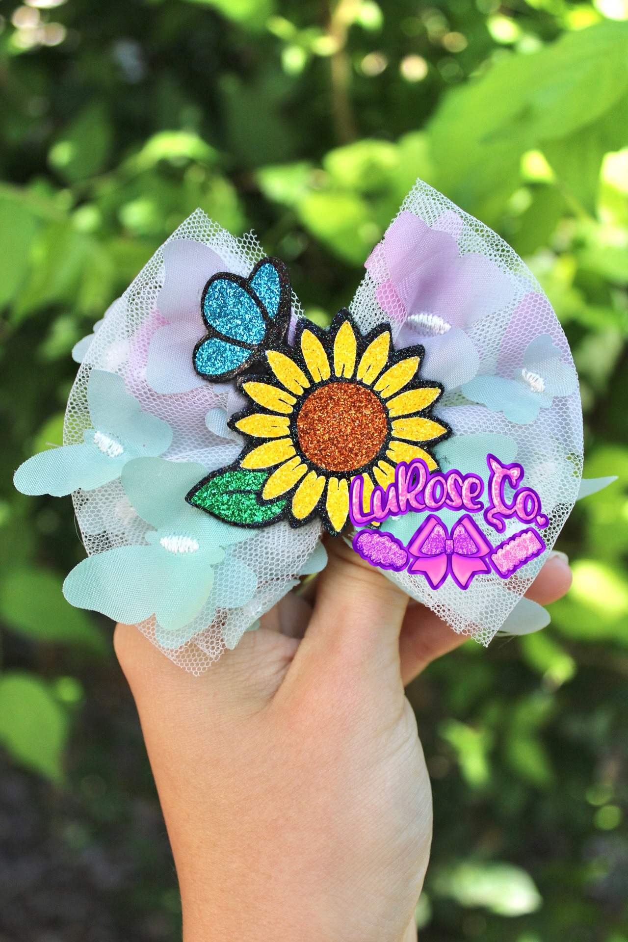 butterfly sunflower tulle bow