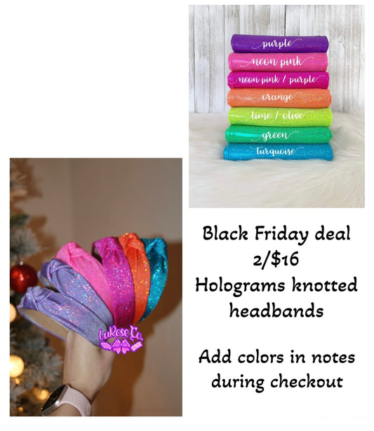 2/$16 hologram knotted headbands