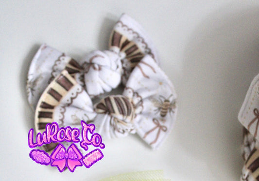 Honey bee stripes knotted piggy set 3in