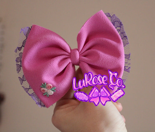 Simple lace & mini patch bow
