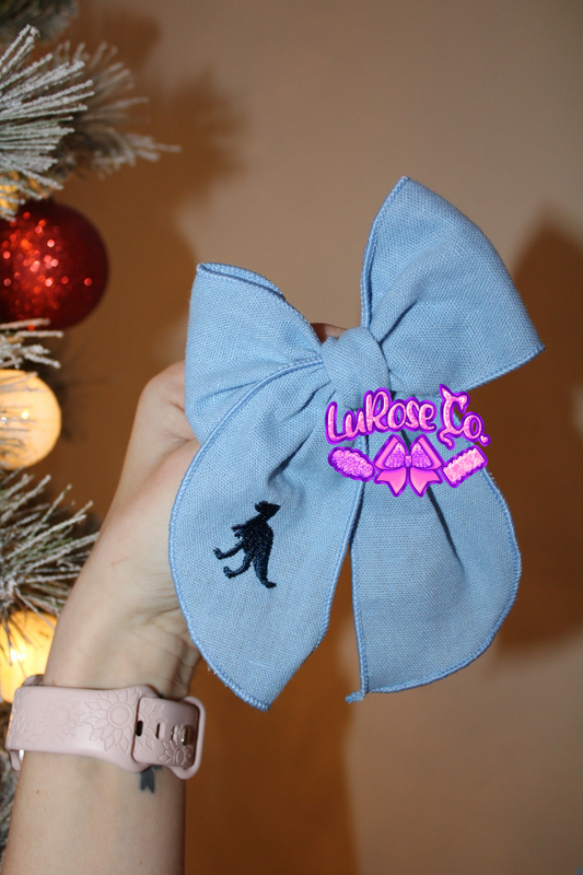 Blue embroidered Dino