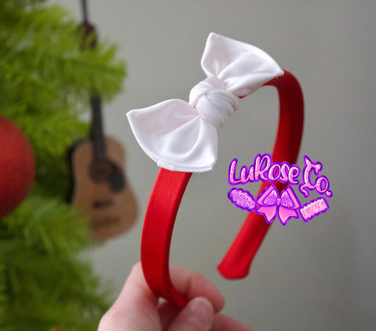 Simple satin two-toned bow headband