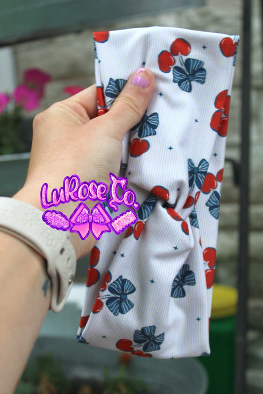 Freedom cherries twisted headband adult