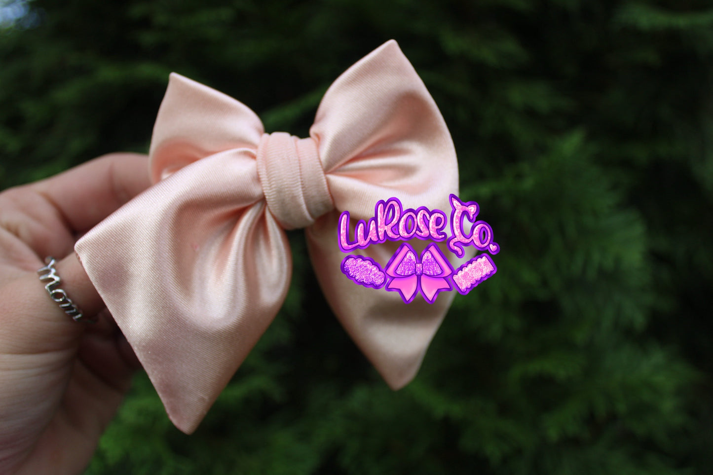 Blush satin hand-tied