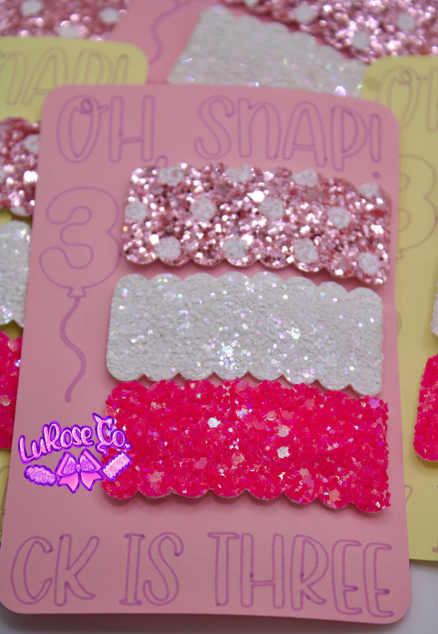 Three sparkles of magic trio snap clip set