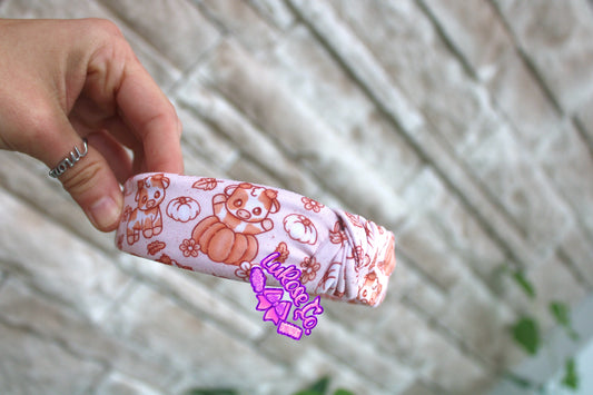 Pumpkin cow knotted headband