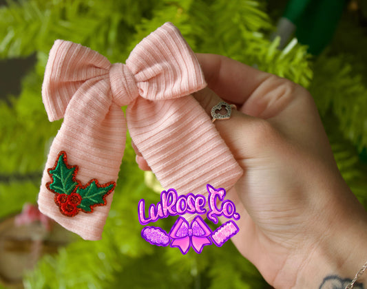 Pink hand-tied mistletoe patch