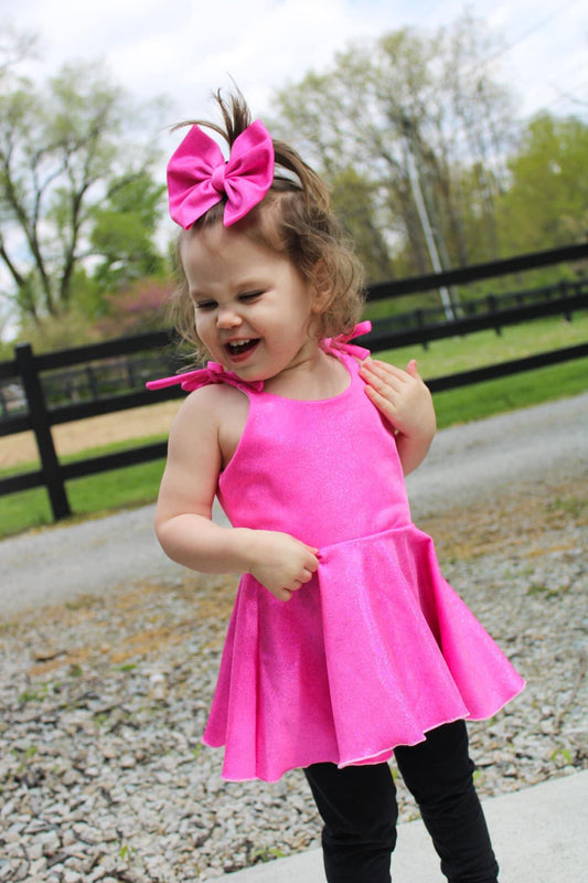 Pink holographic bow