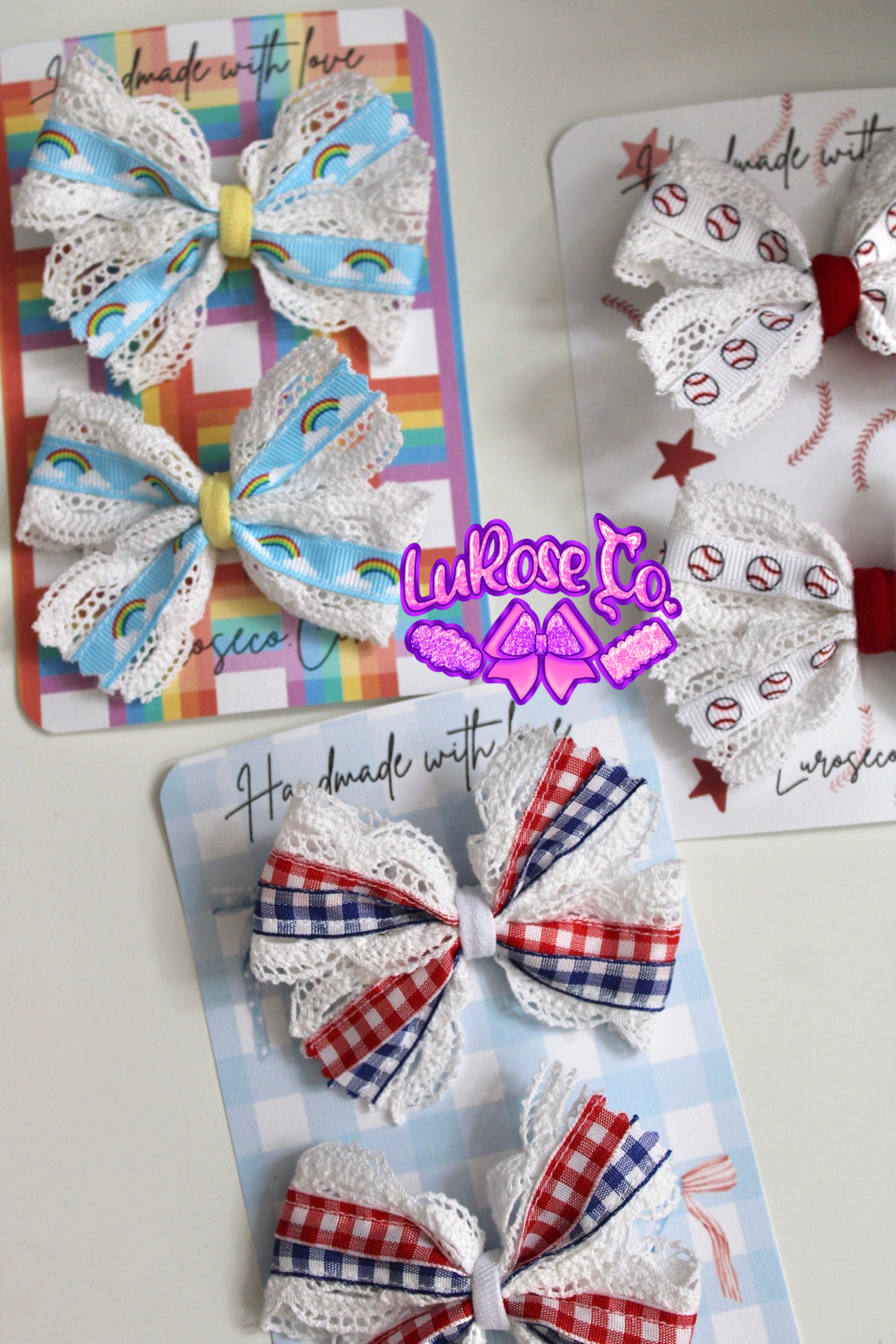 Vintage lace themed ribbon piggy sets