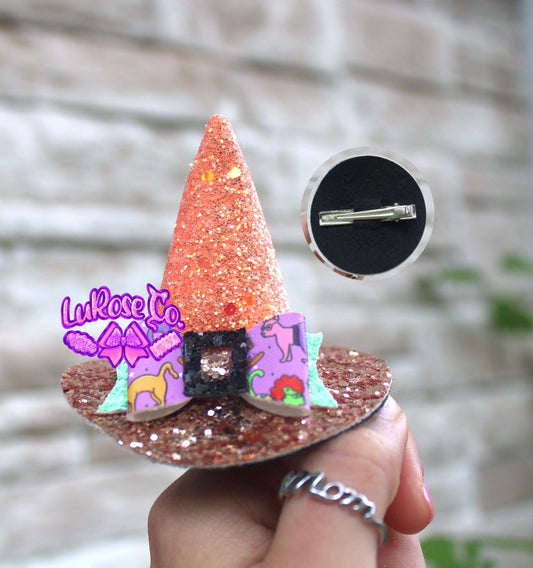 Costume kitties witch hat on clip