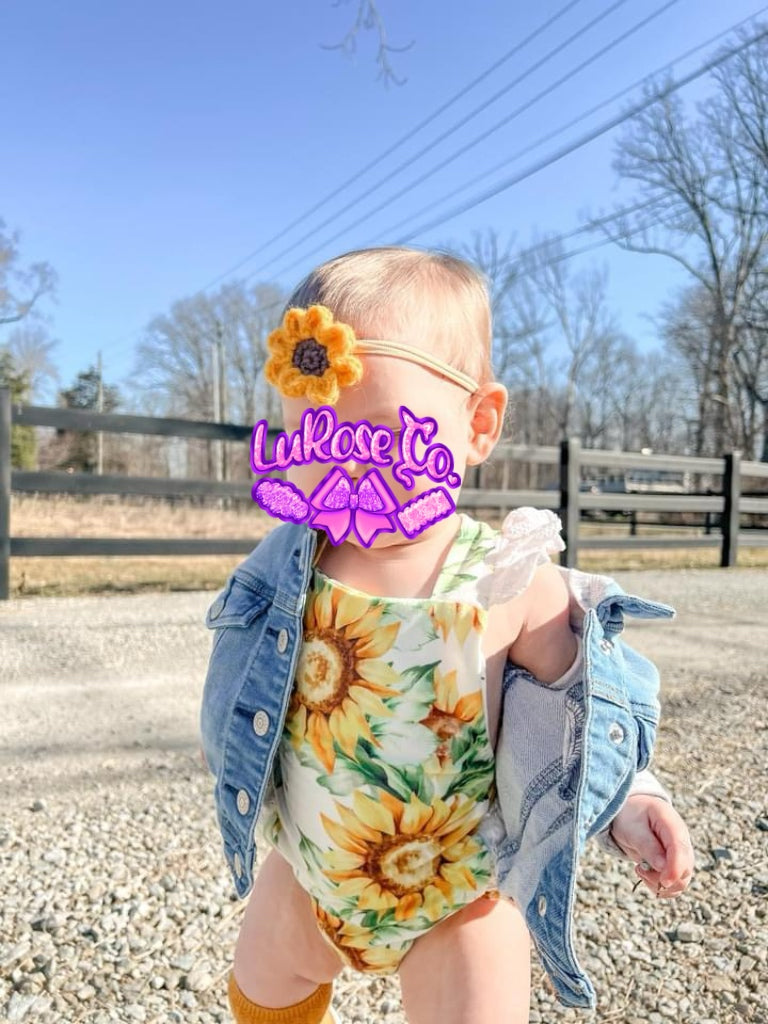 Sunflower crochet hair clip or nylon