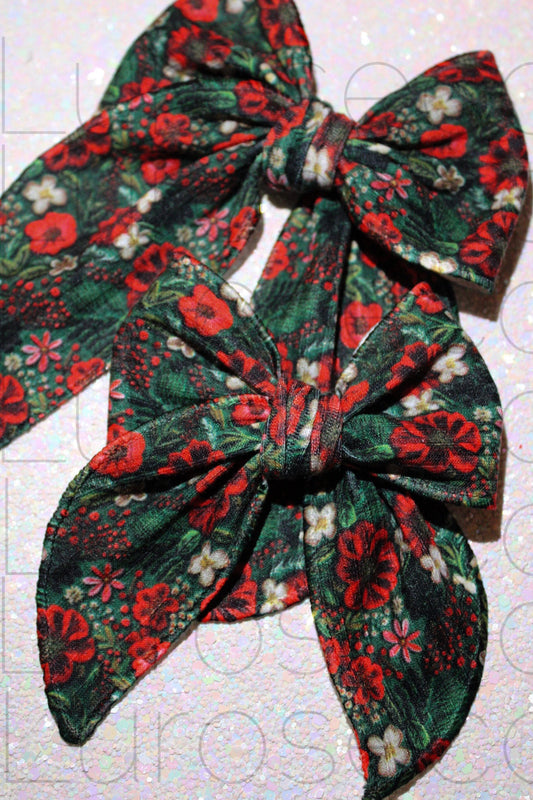 Holiday floral sailor bows