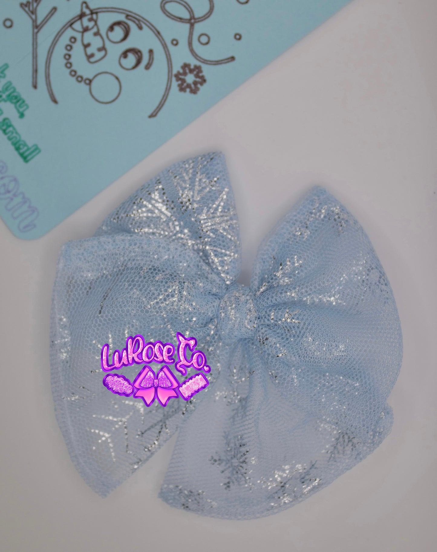 Snowflake tulle hand-tied bow