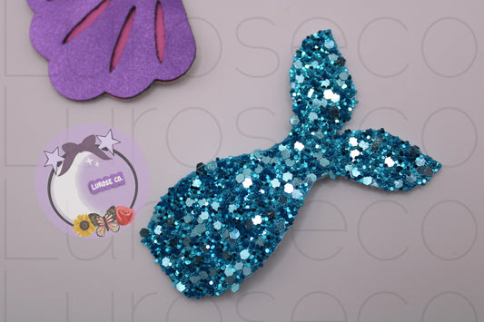 Glitter blue mermaid tail snap clip