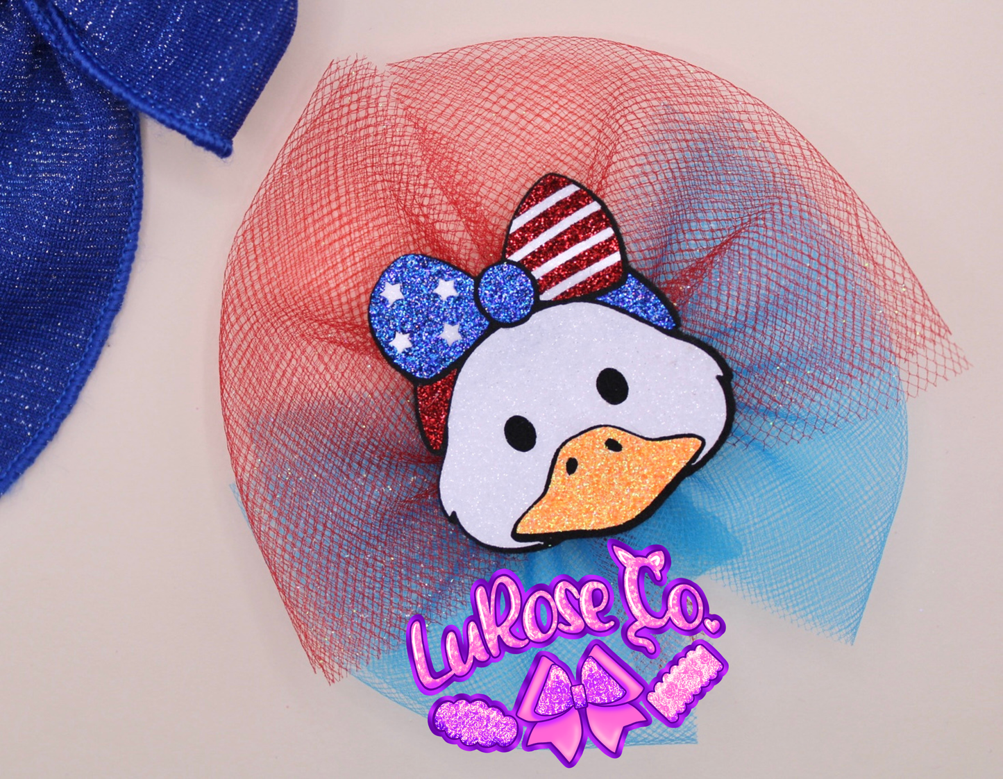 Patriotic goose tulle bow