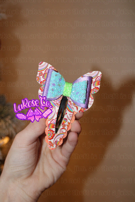 Butterfly double stack bow snap clip