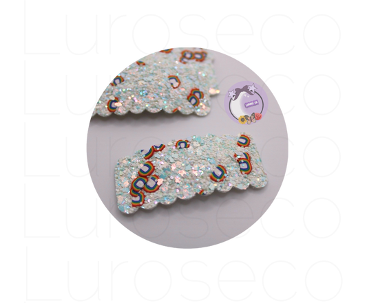 Rainbow glitter snap clip