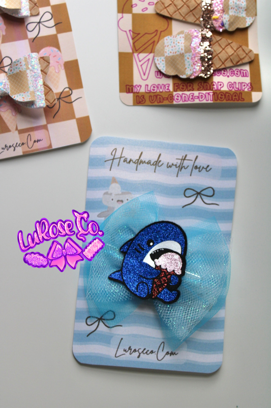 shark ice cream tulle bow
