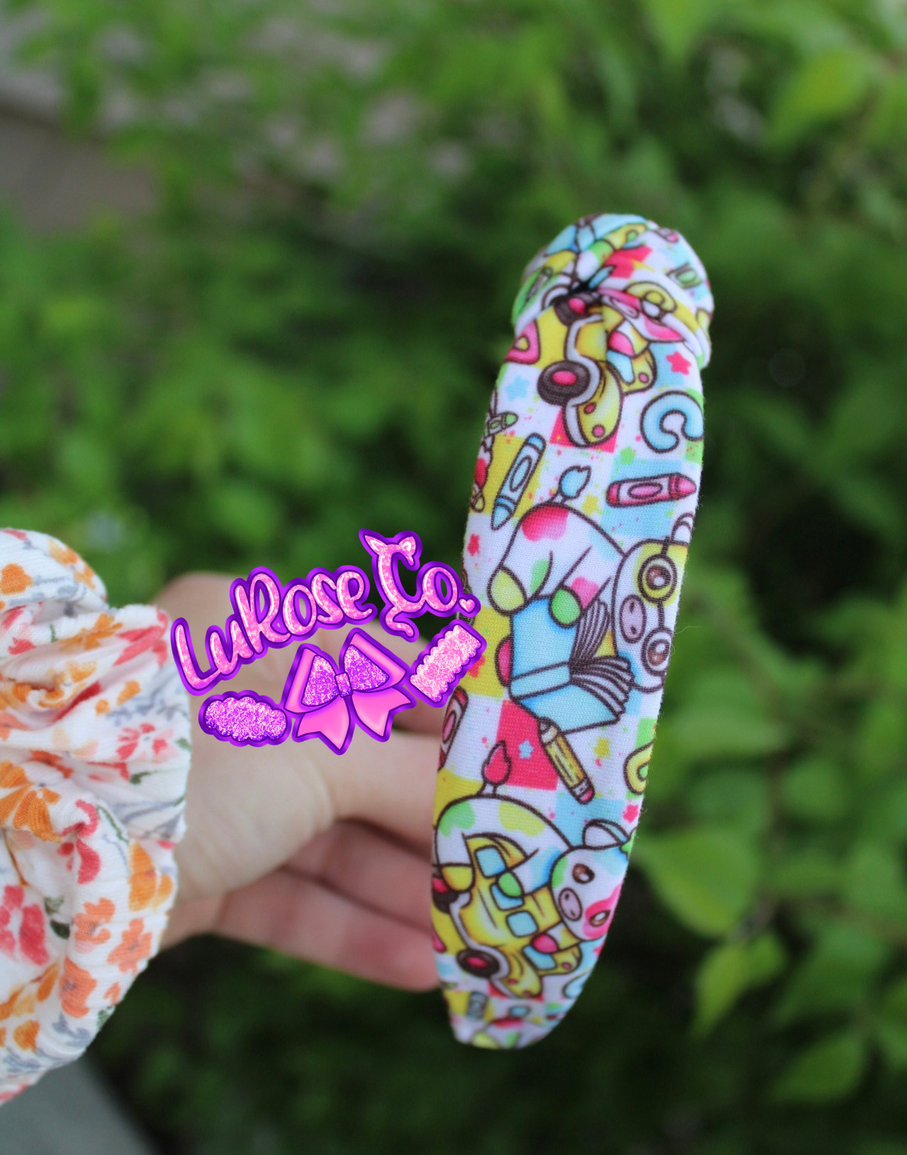 rainbow school cows knotted headband