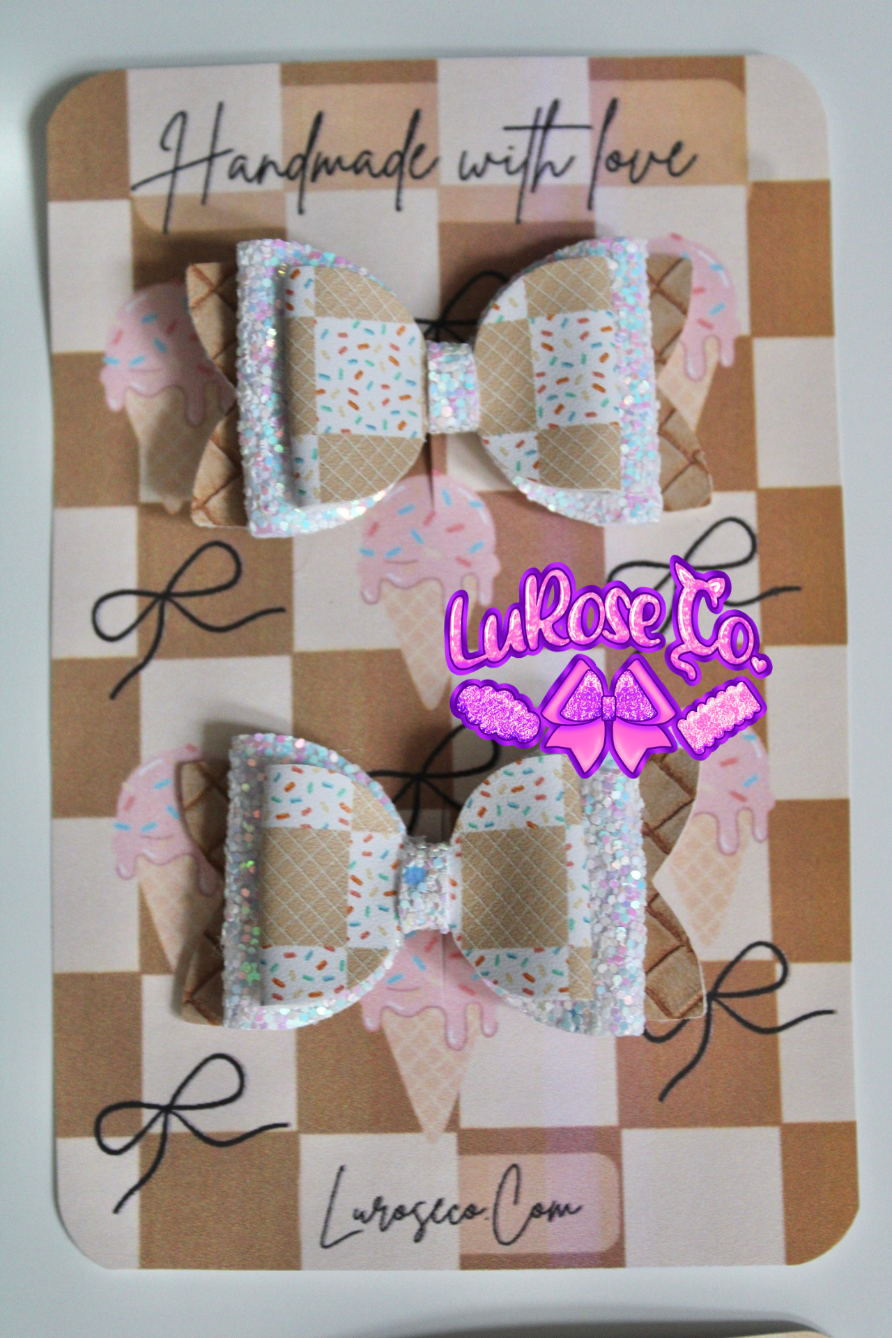 ice cream double stack bow set