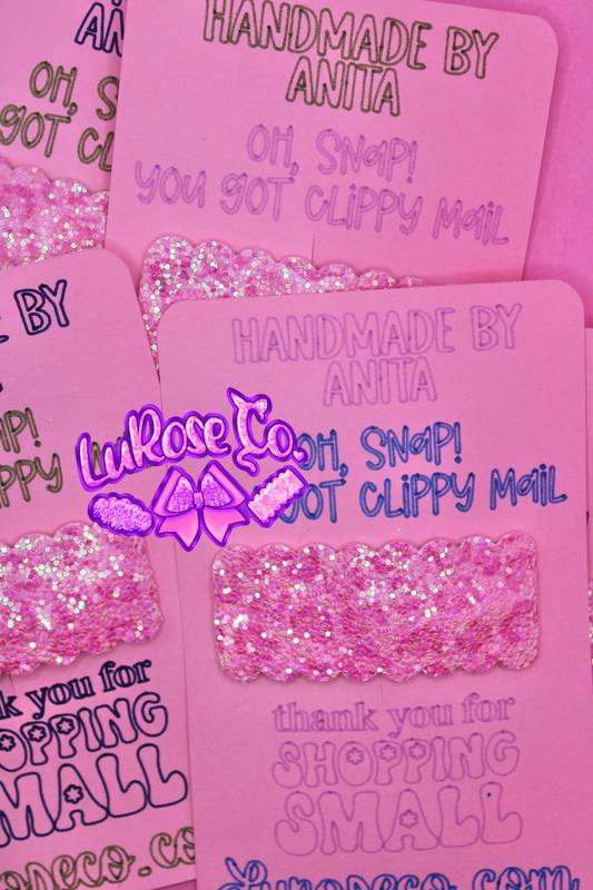 Pink glitter leopard 2in snap clip