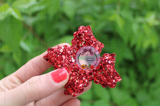 RTS •Red glitter with gold stars Lulu piggy set