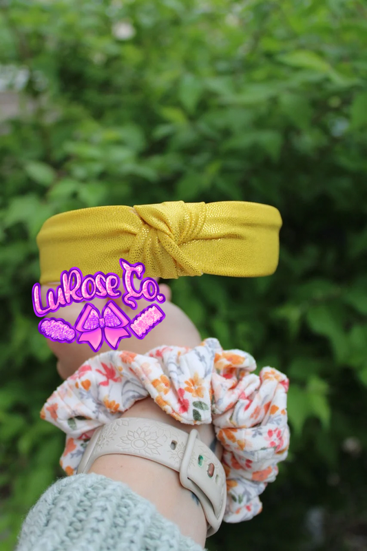 yellow holo knotted headband