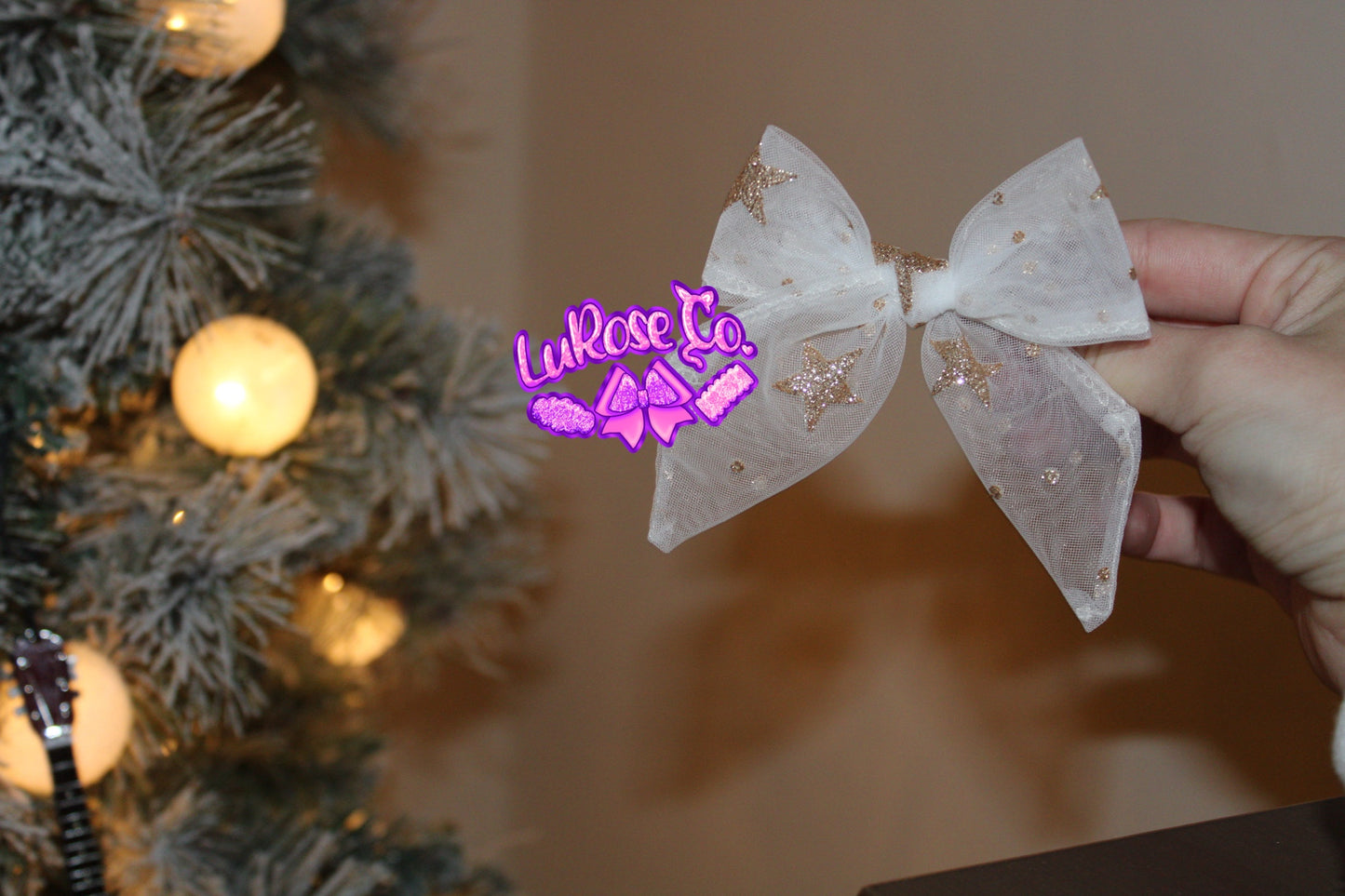 Gold stars tulle hand-tied bows