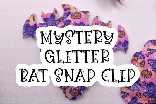 Mystery glitter bat snap clip