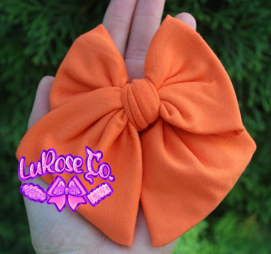 Orange solid hand-tied bow