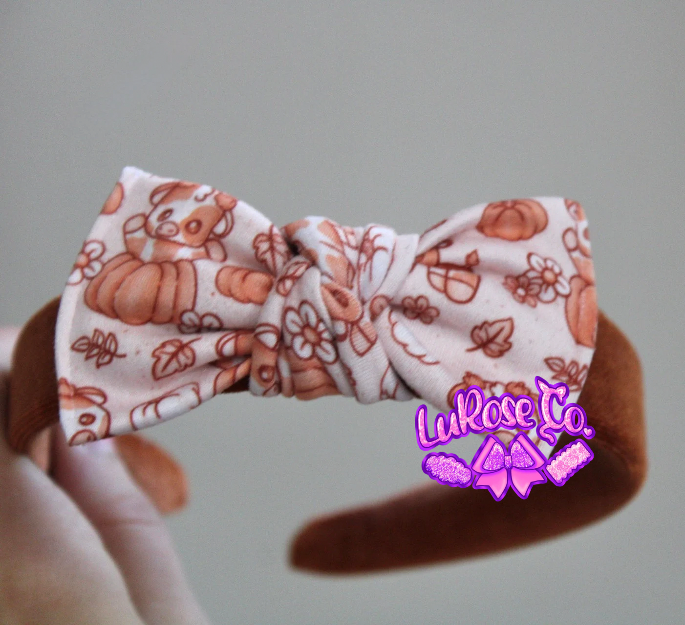 Fall Pumpkin cow Zo headband