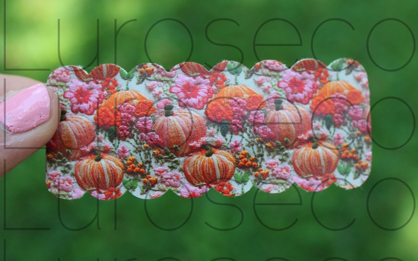 Floral pumpkin patch snap clip