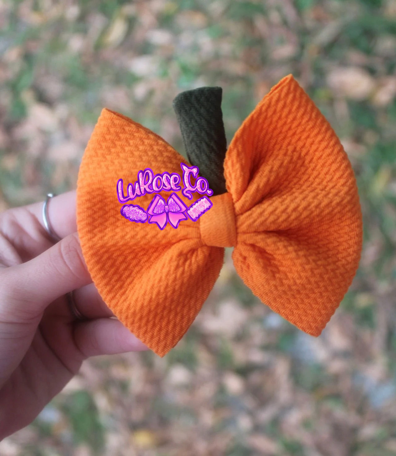 Pumpkin inspired bullet bow on clip