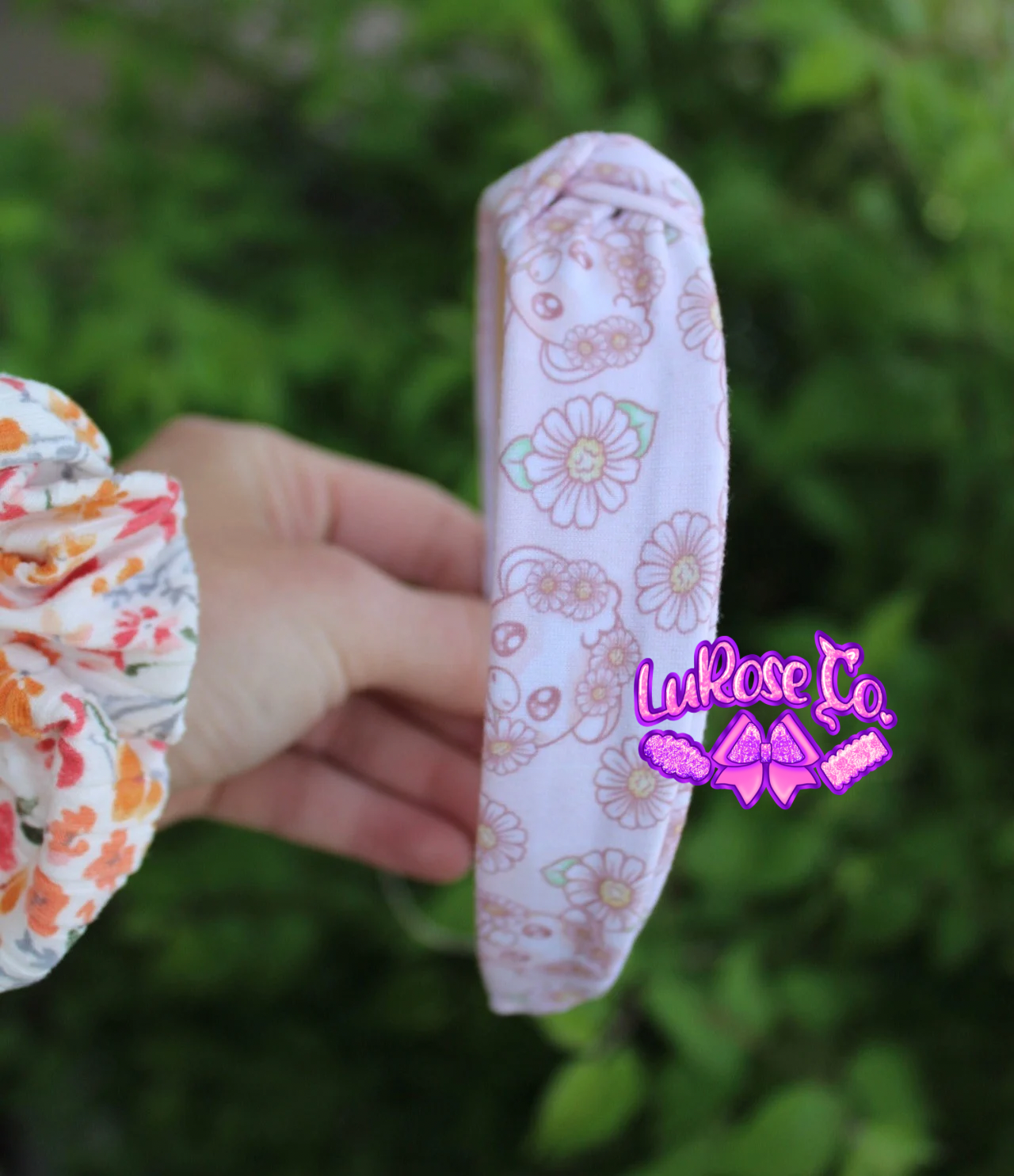 daisies cow knotted headband