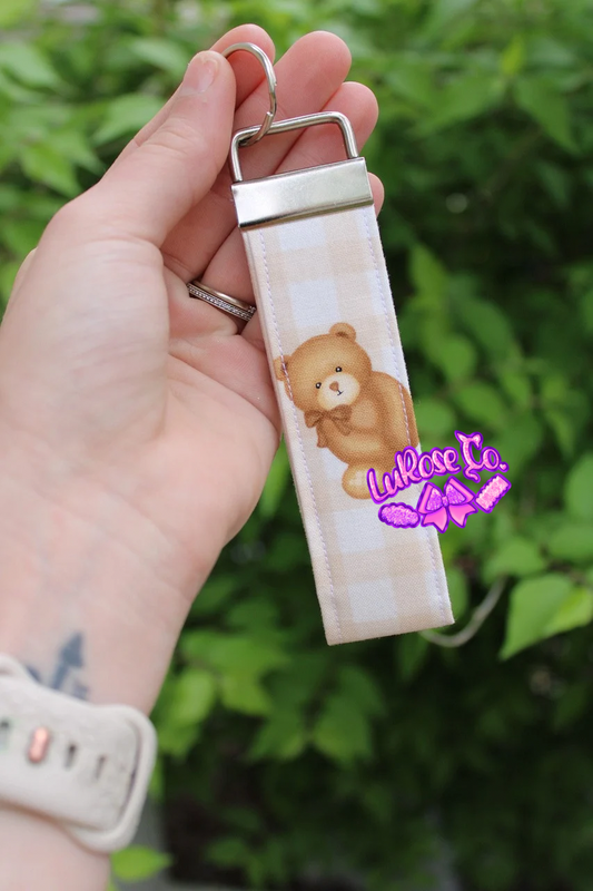bear gingham 5inL keyfob